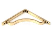 Close-Up of Aged Brass "Arch-Way" Modern Shelf Bracket - 150mm x 150mm