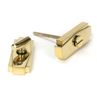 Polished Brass Art Deco Bathroom Thumb Lock