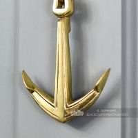 Polished Brass Captain Door Knocker With Anchor Motif