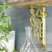 Polished Brass Cherub Design Bracket 25 x 12cm