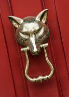 Polished Brass Fox Head Door Knocker
