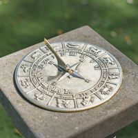 Polished Brass "Horoscope" Sundial - 230mm