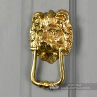 Polished Brass Lion Head Door Knocker
