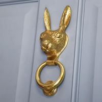 Polished Brass Rabbit Door Knocker 