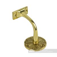 Ornate Handrail Bracket Finished in a Polished Brass