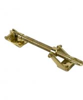Polished Brass Telescopic Screw Jack With Large Brackets -12"