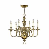 "Thornhamwood" Polished Brass Six Candle Chandelier