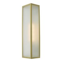 Polished Brass Reeded Glass Wall Light in Use