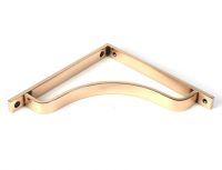 Close-Up of Polished Bronze "Arch-Way" Modern Shelf Bracket - 200mm x 200mm