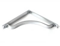 Close-Up of Polished Chrome "Arch-Way" Modern Shelf Bracket - 200mm x 200mm