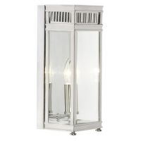 Contemporary rectangular Polished Chrome Wall Lantern