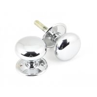 Pair of Mushroom Door Knob in a Polished Chrome Finish