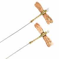 Dragon Fly on a a Spike Finished in a Polished Copper and Brass