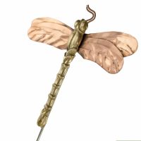 View of the Polished Copper and Brass Dragon Fly Spike From the Side 