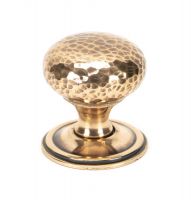 Polished Copper Hammered Mushroom Cabinet Knob - 38mm