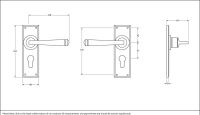 Polished Copper Lever Euro Door Handle Dimensions