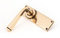 Polished Copper Lever Latch Door Handle Side View
