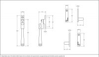 Polished Copper Night-Vent Locking Casement Window Fastener Dimensions