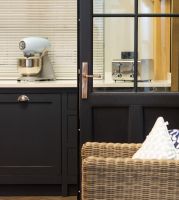 Polished Copper Slimline Espag Door Handle in Situ