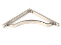 Close-Up of Polished Nickel "Arch-Way" Modern Shelf Bracket - 150mm x 150mm