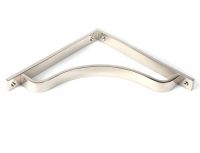 Close-Up of Polished Nickel "Arch-Way" Modern Shelf Bracket - 200mm x 200mm