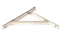 Close-Up of Polished Nickel "Claremont" Traditional Shelf Bracket - 260mm x 200mm