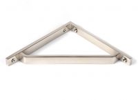 Close-Up of Polished Nickel "Emmanuel" Modern Shelf Bracket - 150mm x 150mm