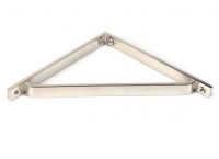 Close-Up of Polished Nickel "Emmanuel" Modern Shelf Bracket - 200mm x 200mm