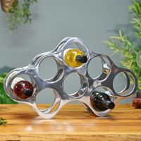Polished Nickel Cloud Wine Rack in Situ Holding Wine Racks