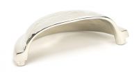 Polished Nickel Curved Drawer Pull with Hammered Handle Interior