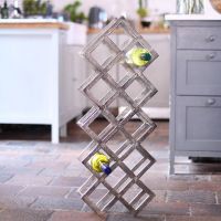 Polished Nickel "Geometric Grid" 15 Bottle Wine Rack 