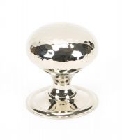 Polished Nickel Hammered Mushroom Cabinet Knob - 38mm