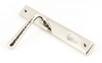 Polished Nickel Hammered Slimline Lever Door Handle Side View
