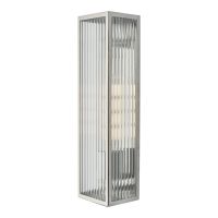 Polished Stainless Steel Reeded Glass Wall Light in Use