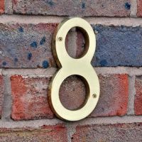 6 inch extra large polished brass numbers