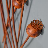 Close-up of the Poppy Blossoms on the Decorative Wall Art