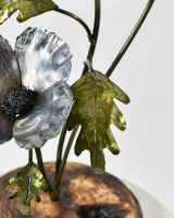 Close up of The Lone Poppy Sculpture leaf