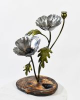 The Lone Poppy Sculpture side angle