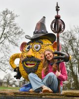 Scale image of recycled metal art sculpture