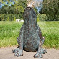 Close-up of the Antique Bronze Finish on the Prince Frog Garden Sculpture
