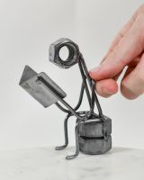 Scale image of recycled metal art sculpture