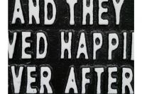 Quirky "Ever After" Iron Sign in Black Close-Up