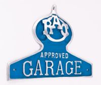 "RAC approved Garage" enamel car garage sign
