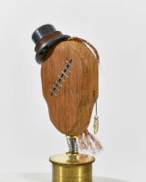 "Ragetti" Steampunk Pirate Skull Sculpture back