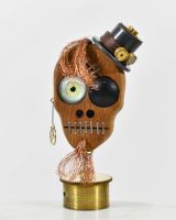"Ragetti" Steampunk Pirate Skull Sculpture