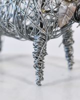 Close up of intricate detail on recycled ram sculpture