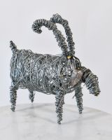 Recycled Metal Ram Sculpture