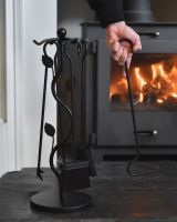 Scale image of black fireside companion set