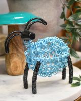 "Rosie" the Recycled Ram Sculpture - Blue