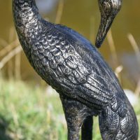 Close-Up of Feather Detail on Heron Sculpture